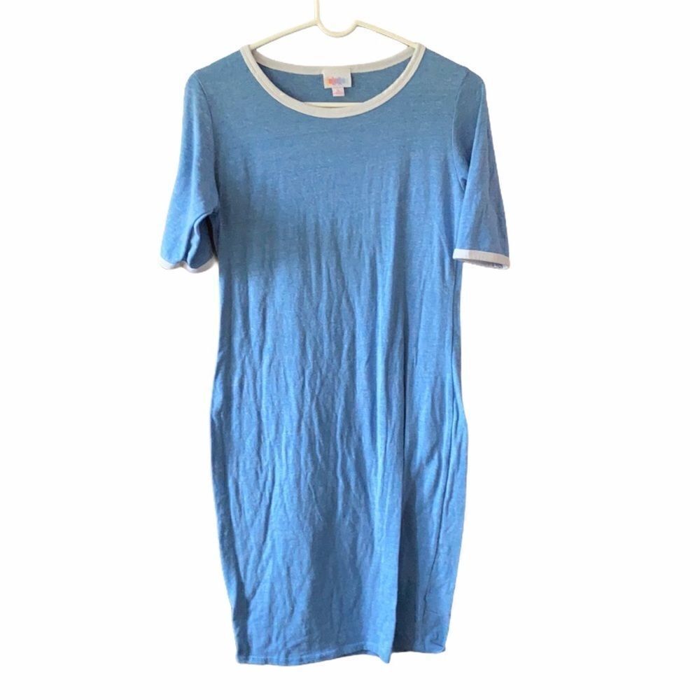 LulaRoe Blue/White Trim Dress Size S